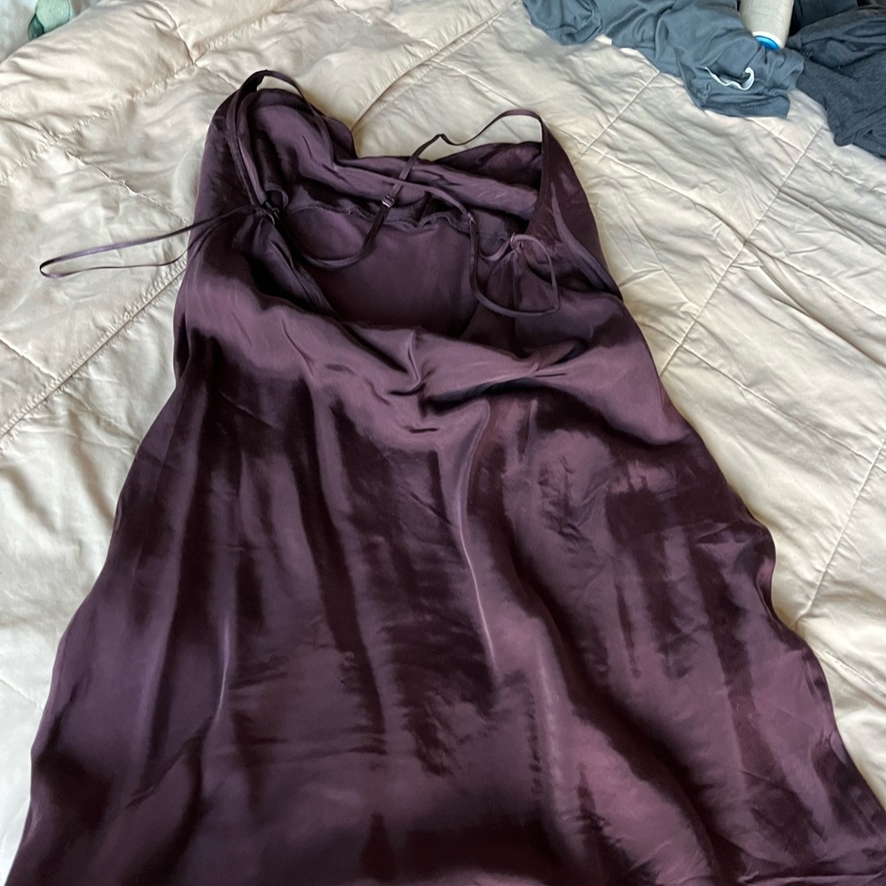Silk purple slip dress - Picture 4 of 5